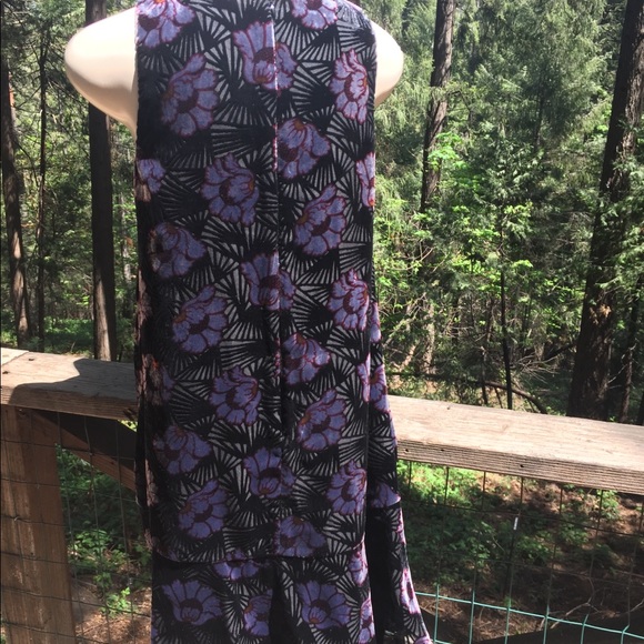 Loft burnt velvet black floral tunic vintage lavender floral shift dressHP 25 - Picture 16 of 16